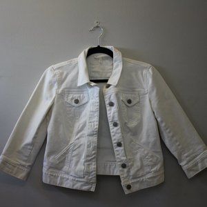 Women's White Denim Crop Jacket